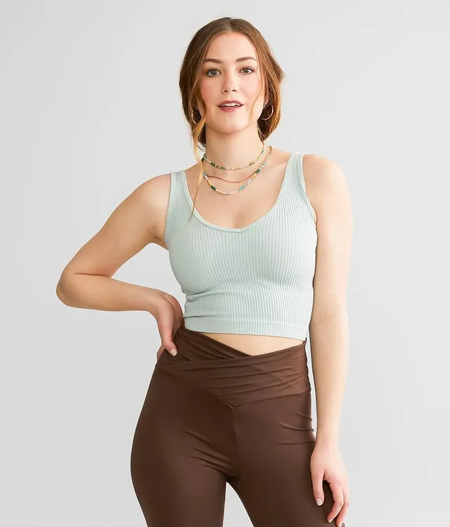 Free People Ribbed V-Neck Sleeveless Cropped Brami