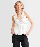 Free People Adella Halter Cami Tank Top