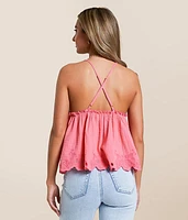 Sunny Days Scalloped Peplum Tank Top