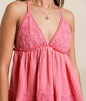 Sunny Days Scalloped Peplum Tank Top