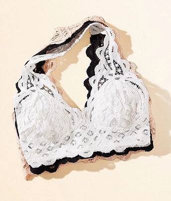 Free People Adella Lace Halter Bralette