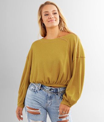 Free People Cuddle Bubble Cropped Pullover