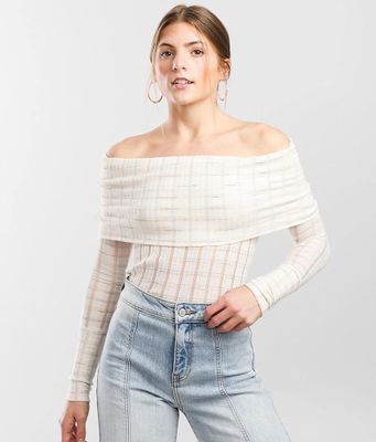 Free People Snowbunny Girlfriend Ribbed Top