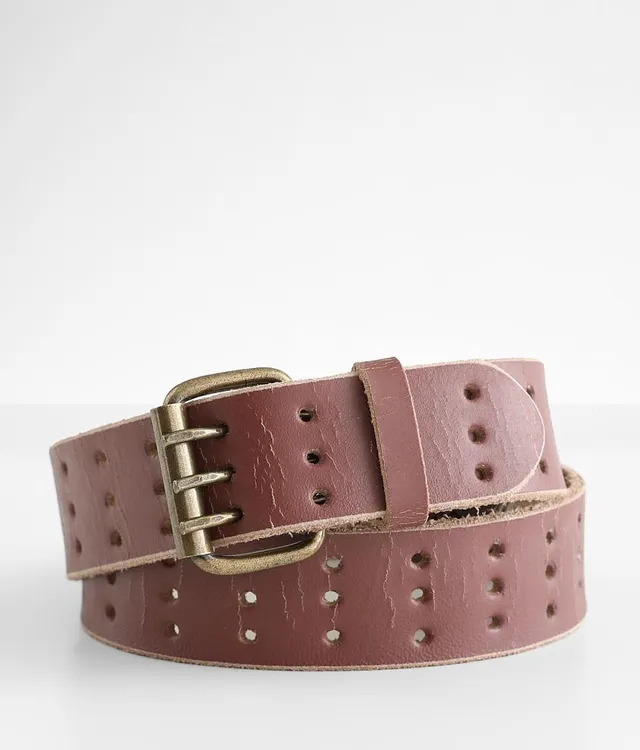 Free People Rockaway Studded Leather Belt - Orange S/M, Women's