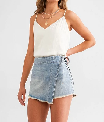 Free People Emmy Denim Wrap Skort