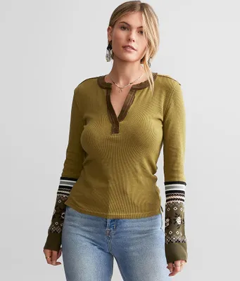 Free People Mikah Notch Neck Top
