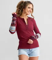 Free People Mikah Notch Neck Top