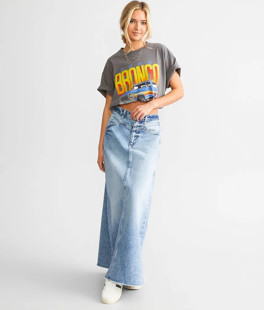 Free People Come As You Are Denim Maxi Skirt