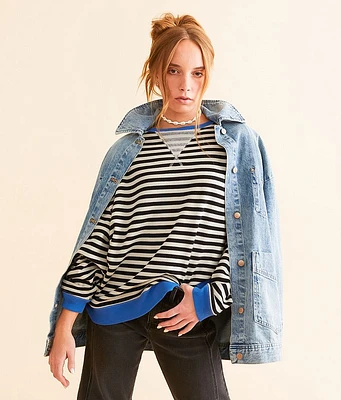 Free People Striped Pullover