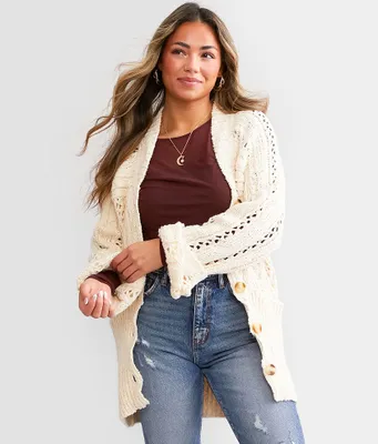Free People Cable Cardigan Sweater