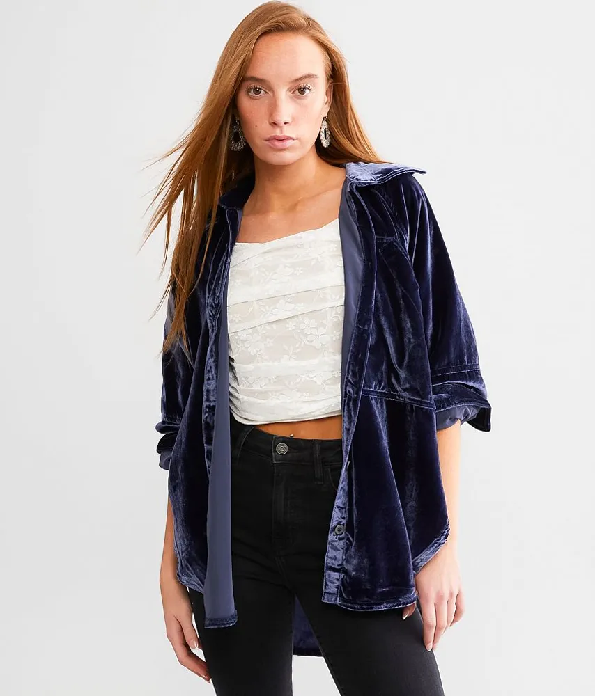 Free People Night Skies Velvet Blouse