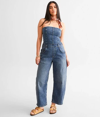 We The People Je Suis Pret Denim Barrel Jumpsuit