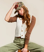 Ava Cropped Sweater Vest