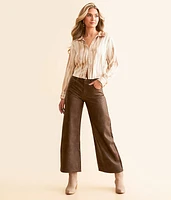 Misha Faux Leather Wide Barrel Pant