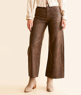 Free People Misha Faux Leather Wide Barrel Pant