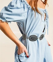 Daisy Denim Babydoll Romper