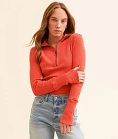 Midnight Half Zip Cropped Pullover