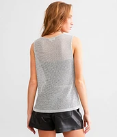 Metallic Netted Tank Top