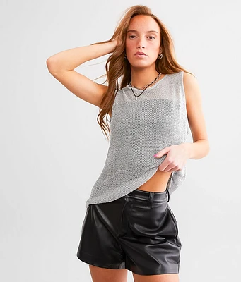 Metallic Netted Tank Top