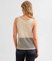 Metallic Netted Tank Top