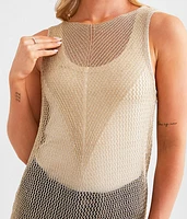 Metallic Netted Tank Top
