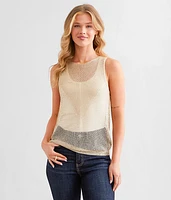 Metallic Netted Tank Top