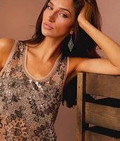 Sequin Mesh Tank Top