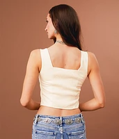Faux Suede Cropped Tank Top