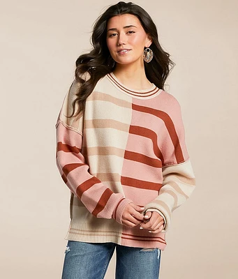 New Mixed Stripe Oversized Sweater