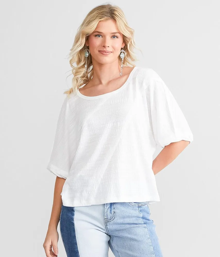 New Textured Boxy Top