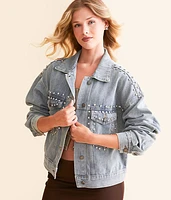 Veveret Chunky Rhinestone Denim Jacket