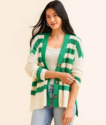 Veveret Striped Cardigan Sweater