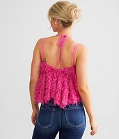 Feather Peplum Tank Top