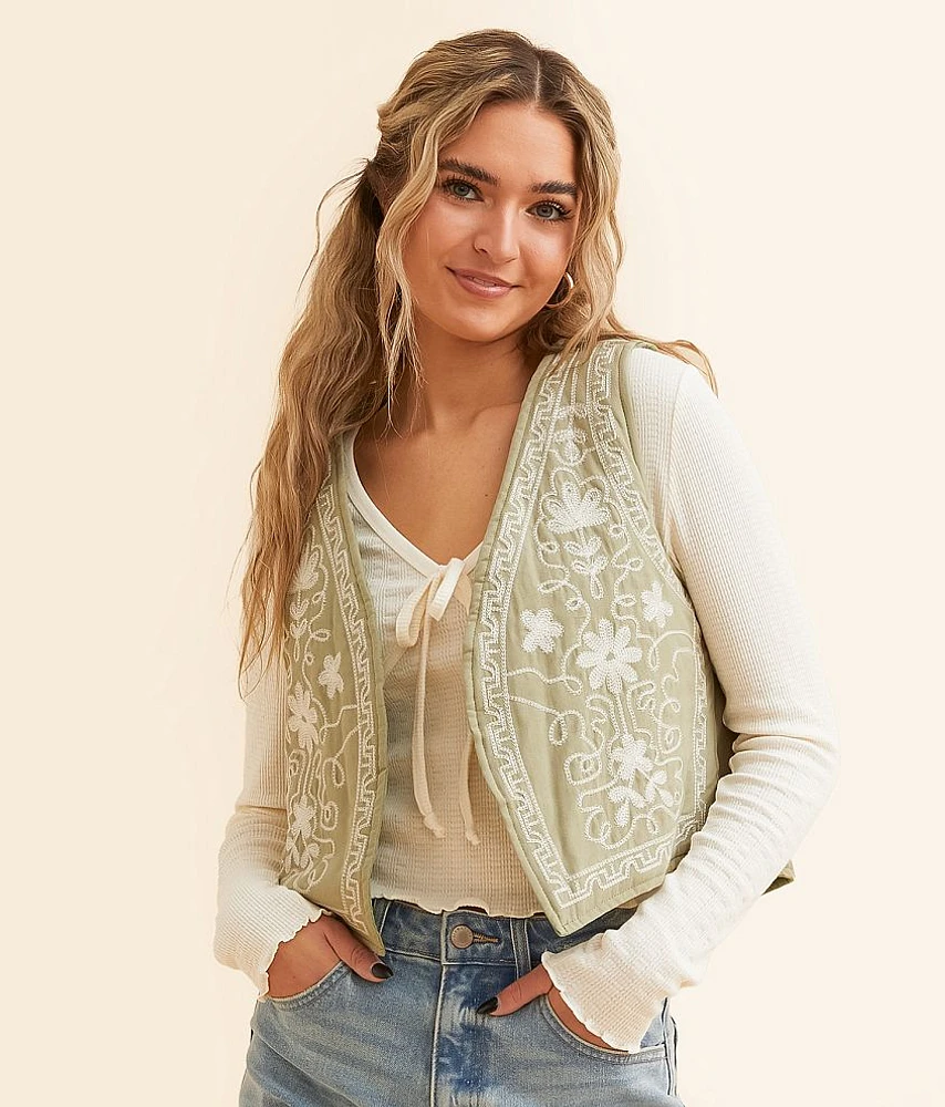 Polagram Floral Quilted Vest