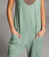 Striped Overall Jumpsuit