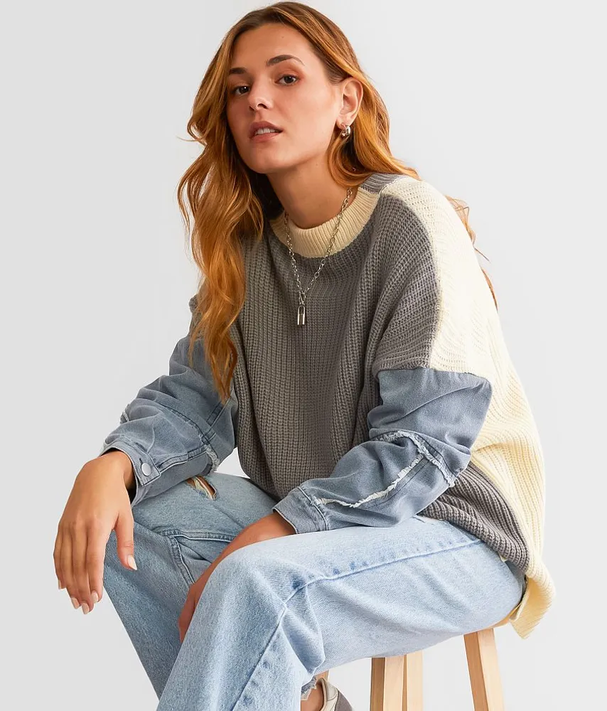 Gilded Intent Oversized Color Block Sweater