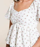 Floral Bubble Peplum Top