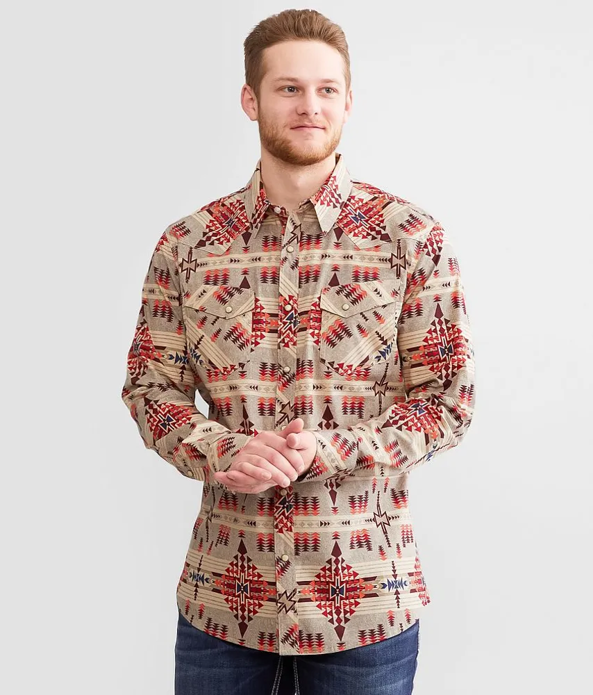 Rock & Roll Denim Southwestern Stretch Shirt