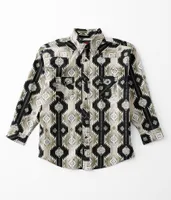 Boys - Rock & Roll Denim Aztec Print Stretch Shirt