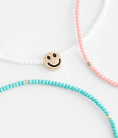 3 Pack Smiley Anklet Set
