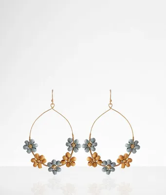 boutique by BKE Wood Flower Bead Earring