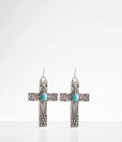 boutique by BKE Turquoise Cross Drop Earring