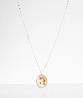boutique by BKE Pressed Flower Necklace