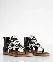 Angelika Hooded Cow Print Sandal