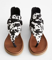 Angelika Hooded Cow Print Sandal