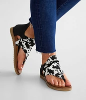 Angelika Hooded Cow Print Sandal