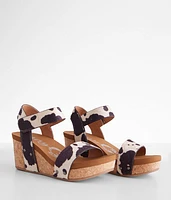 Bonita Cow Print Wedge Sandal