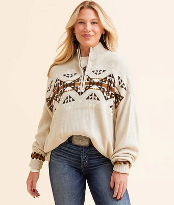 Wrangler Retro Quarter Zip Oversized Sweater