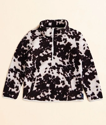 Girls - Wrangler Cow Print Sherpa Pullover