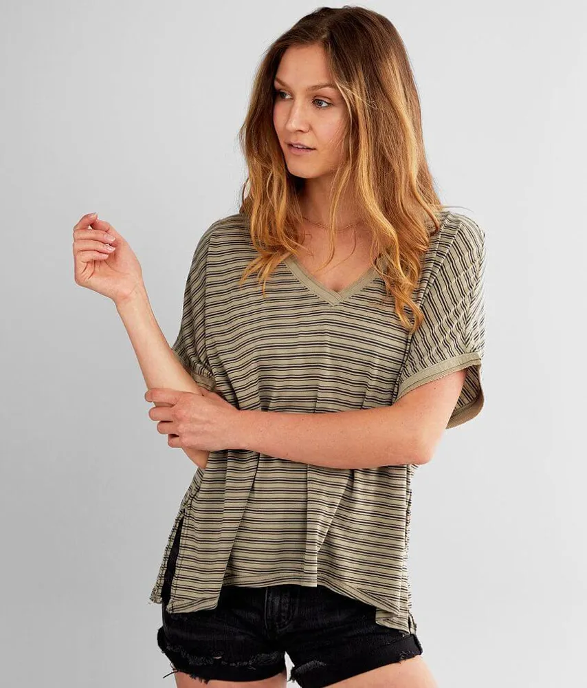 White Crow Micro Stripe Boyfriend T-Shirt